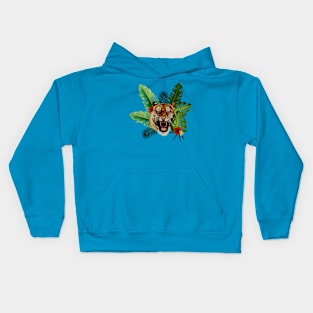 Tropical Tiger Floral Kids Hoodie